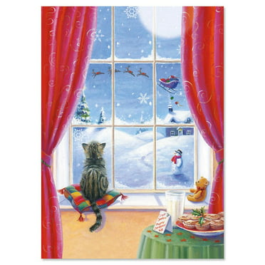 Santa Paws LPG Cat Box of 18 Christmas Cards 